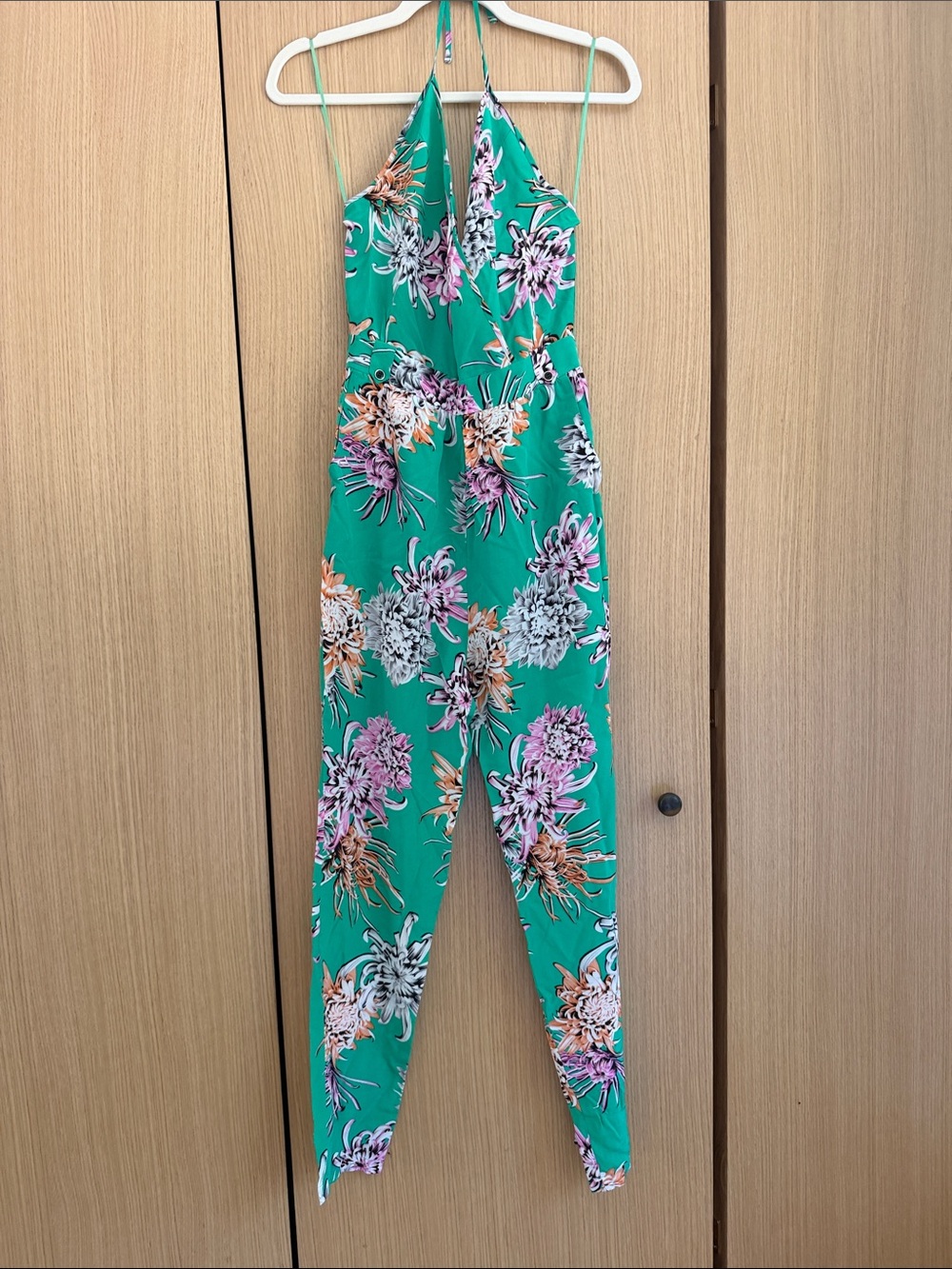 Yumi Kim Green Floral Halter Jumpsuit